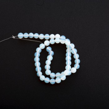 Beads on Thread, Moonstone (Imitation), Smooth Round, Diameter 8mm(+/-), Length 36cm+