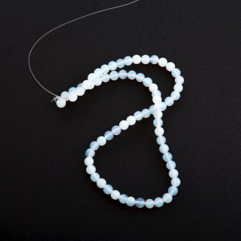 Moonstone Beads on Thread (Moonstone) Smooth Ball, diameter 6mm + -, thread length 37cm +