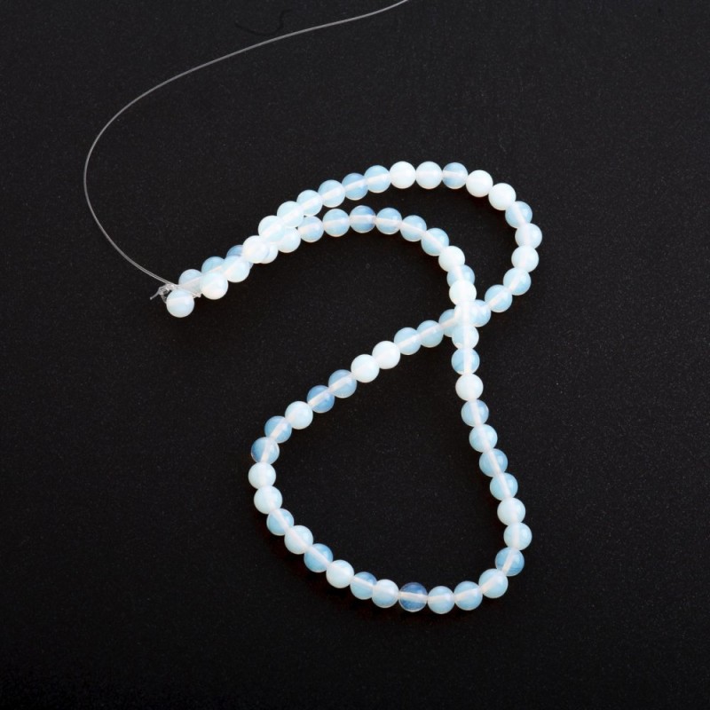 Moonstone Beads on Thread (Moonstone) Smooth Ball, diameter 6mm + -, thread length 37cm +