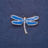 “Dragonfly” Brooch, Blue Enamel, Gold-Coloured Metal, 4x3cm