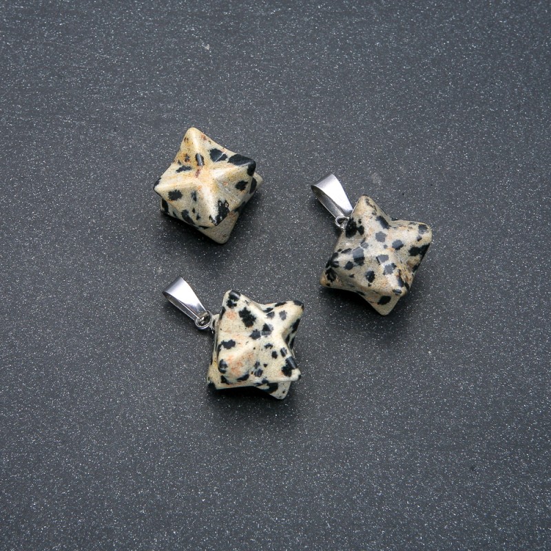 Merkaba Dalmatian Jasper Pendant 10x10mm