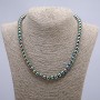 Hematite Necklace with Petrol Coating, Smooth Round Beads, Diameter 8mm+/-, Length 45cm+