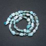 Beads on String, Natural Stone Larimar, Tumbled 6x10mm +/-, Length 39cm