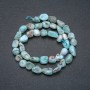 Beads on String, Natural Stone Larimar, Tumbled 9x10mm +/-, Length 39cm