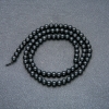 Beads on String, Natural Stone Shungite, Smooth Round, Diameter 4.5mm +/-, Length 39cm+