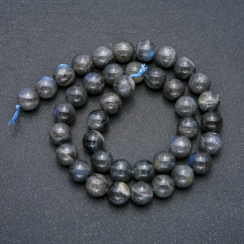 Beads on String, Natural Stone Labradorite, Smooth Round, Diameter 10mm +/-, Length 39cm+