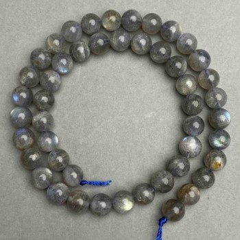 Beads on String, Natural Stone Labradorite, Smooth Round, Diameter 8.5mm +/-, Length 39cm+