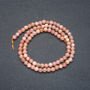 Beads on a String Natural Stone Selenite Smooth Round, Diameter 4mm +/-, Length 39cm