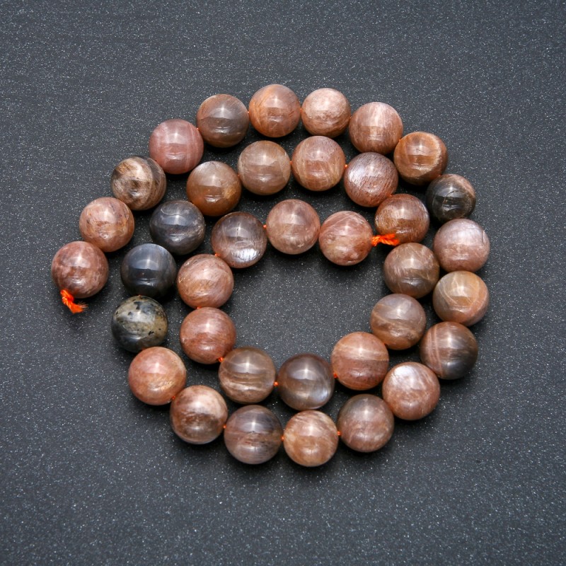 Beads on a String Natural Stone Selenite Smooth Round, Diameter 10.5mm +/-, Length 39cm