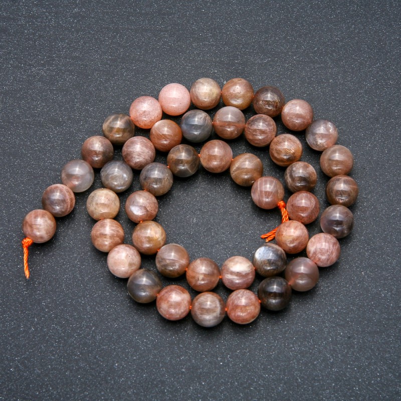 Selenite Beads on Thread Smooth Round Balls, 8.5mm diameter +-, length 39cm