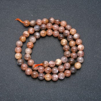 Beads on a String Natural Stone Selenite Smooth Round, Diameter 6mm +/-, Length 39cm