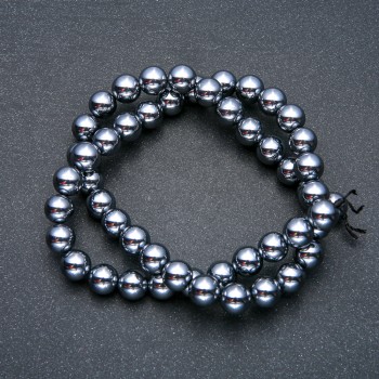 Beads on String, Terahertz Stone, Smooth Round, Diameter 10mm +/-, Length 39cm