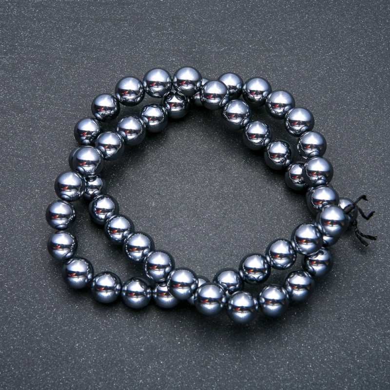 Beads on String, Terahertz Stone, Smooth Round, Diameter 10mm +/-, Length 39cm