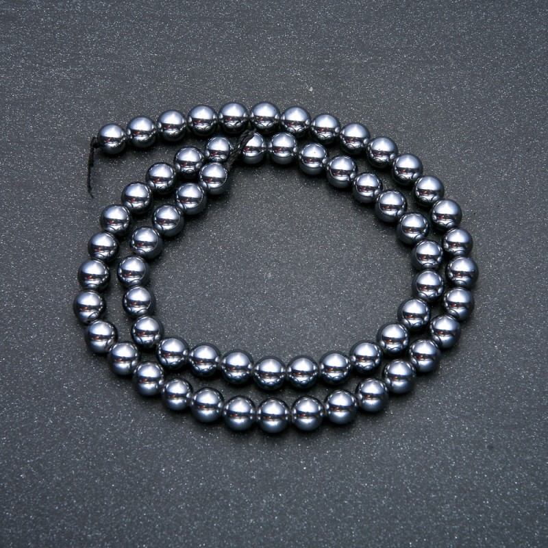 Beads on a Strand Terahertz Smooth Round, Diameter 8mm +/-, Length 39cm