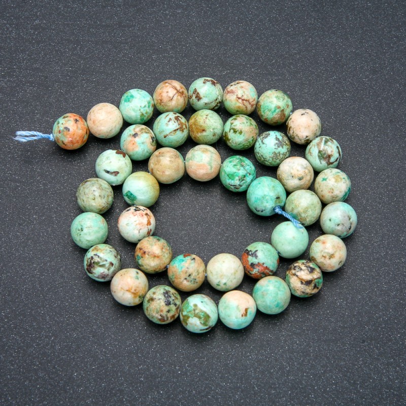 Beads on a String Natural Stone Amazonite Smooth Round, Diameter 10mm +/-, Length 39cm