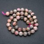 Beads on a String Natural Stone Rhodochrosite Smooth Round, Diameter 10mm +/-, Length 39cm