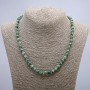 Natural Moss Agate Necklace, smooth round beads, diameter 6(+/-)mm, length 53-55cm+