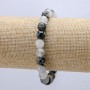 Natural Rutilated Quartz Stone Bracelet on Elastic, diameter 8.5mm+/-, length 18cm+