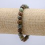 Natural Green Jasper Stone Bracelet on Elastic, smooth round beads, diameter 8mm+/-, circumference 18cm