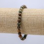 Natural Green Jasper Stone Bracelet on Elastic, smooth round beads, diameter 6mm+/-, circumference 18cm