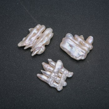 Baroque Pearl Finding, 3x3.5(+/-)cm, through-hole, price per 1 pc