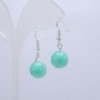 Natural Jadeite Stone Earrings, diameter 12mm, length 35mm+