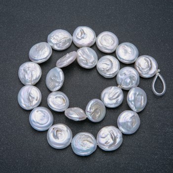 Baroque Pearl Strand, diameter 16mm, length 42cm+/-, petrol sheen