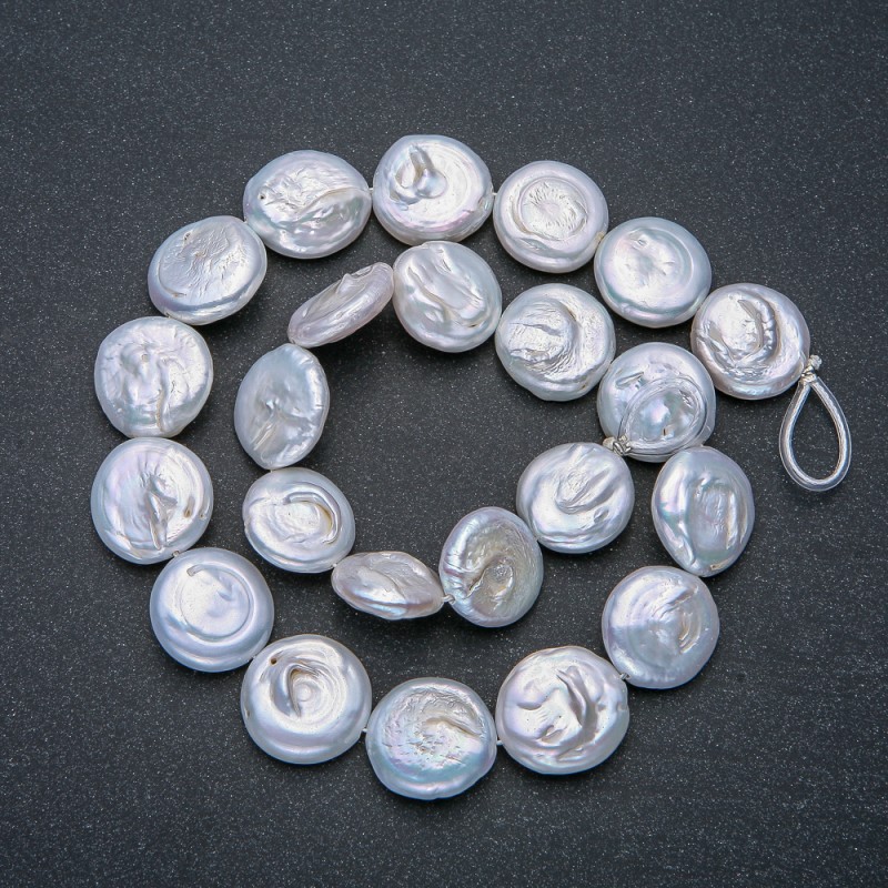 Baroque Pearl Strand, diameter 16mm, length 42cm+/-, petrol sheen