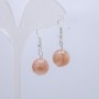 Earrings with Natural Selenite Stone, 12mm diameter, 35mm length +