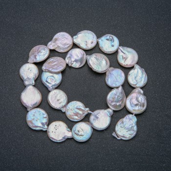 Baroque Pearl Strand, 15x18mm diameter, 40mm length +/- with a petrol sheen