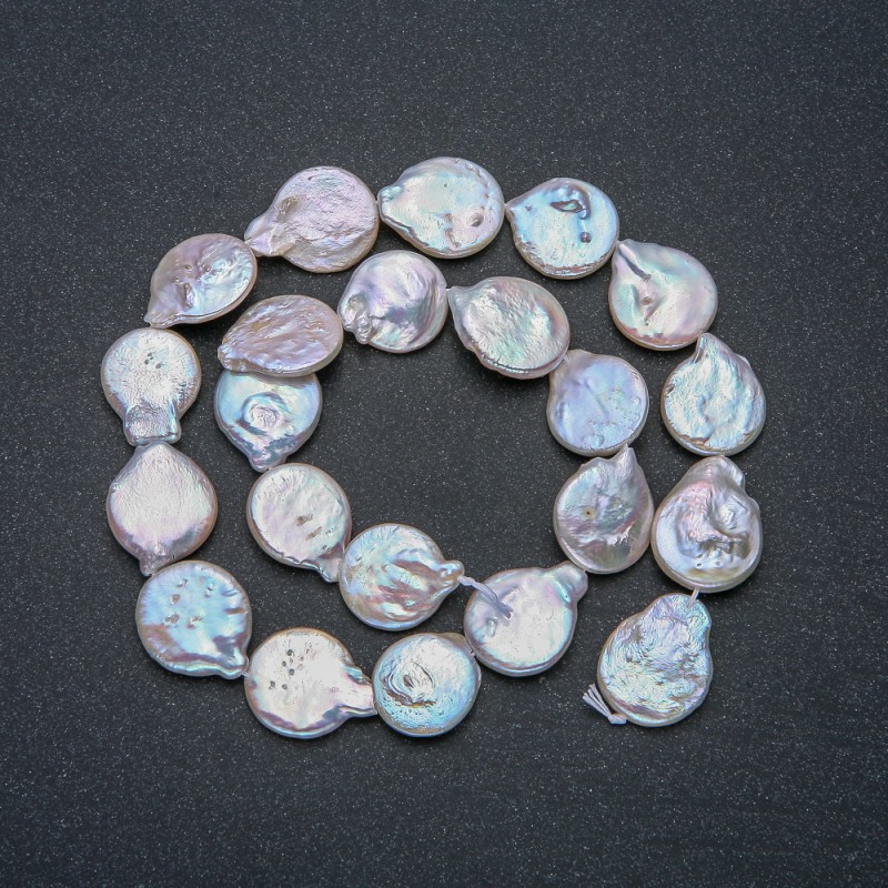 Baroque Pearl Strand, 15x18mm diameter, 40mm length +/- with a petrol sheen
