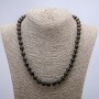 Natural Smoky Quartz Necklace, smooth round beads, 8mm diameter, 46cm length +