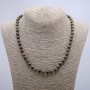 Dragon Blood Jasper Natural Stone Necklace, smooth round beads, 6mm diameter, 46cm length +