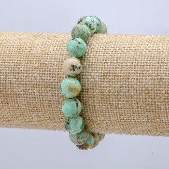 Amazonite Natural Stone Bracelet on Elastic, 10mm Diameter, 18cm Circumference +