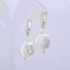 Earrings made of natural baroque pearls, diameter 4, 5 and 17mm, length 38cm +- with petrol sheen