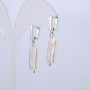 Natural Baroque Pearl Earrings, 17x10mm Diameter, 37mm Length +- Petrol Sheen