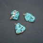 Turquoise (Howlite) Pendant in Gold-Tone Setting, 36x20mm +