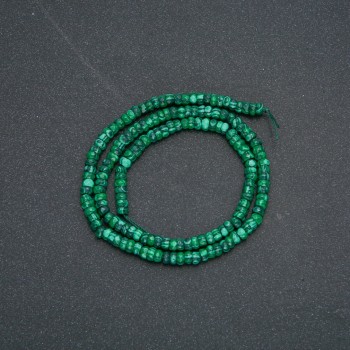 Natural Malachite (Pressed) Faceted Rondelle Strand, 4x2.5mm Diameter, 39cm Length +