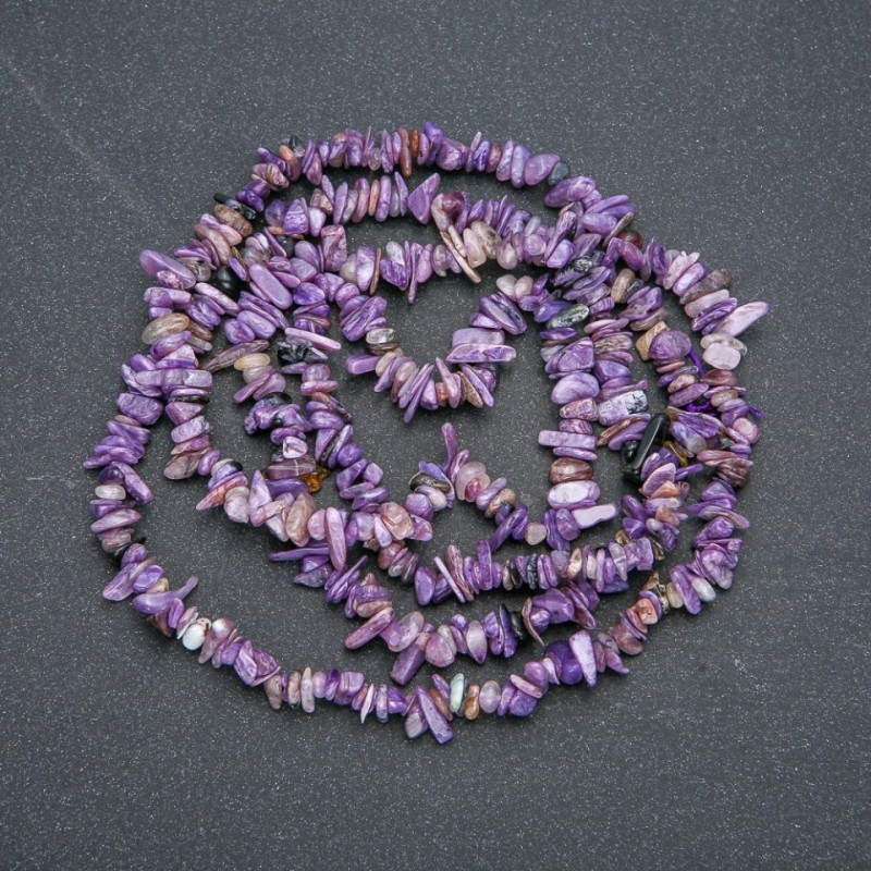 Natural Charoite Chip Strand, 7x2mm Diameter, 88cm Length +