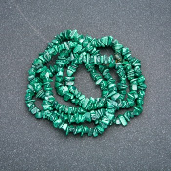 Malachite Bead Thread - Chips from 8×4mm to 12×6mm, length 80cm +