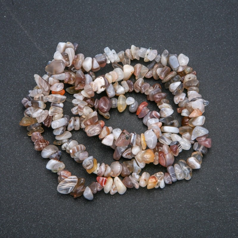 Natural Botswana Agate Chip Strand, 8x4mm Diameter, 84cm Length +