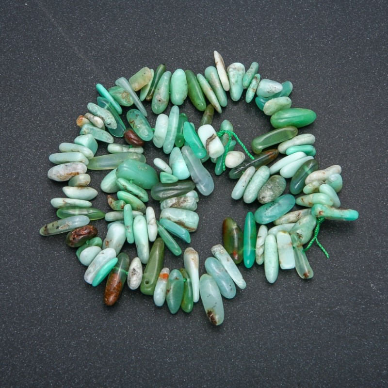 Natural Chrysoprase "Needle" Chip Strand, 15x5mm Diameter, 40cm Length +