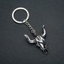 Keyring "Bull", diameter 47x38mm, length 10cm +- silver-tone metal