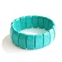 Elastic Bracelet Turquoise (imitation), smooth rectangle, diameter 21x10mm +