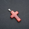 Cross Pendant, Red Jasper stone 50x28mm