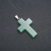 Cross Pendant, Jade stone 50x28mm