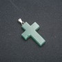 Cross Pendant, Jade stone 50x28mm