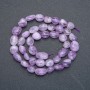 Beads on Thread Natural Stone Amethyst Tumbled, diameter 8x6mm, length 41cm +