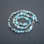 Natural Larimar Beads on Strand, Tumbled, diameter 7x6mm, length 40cm +