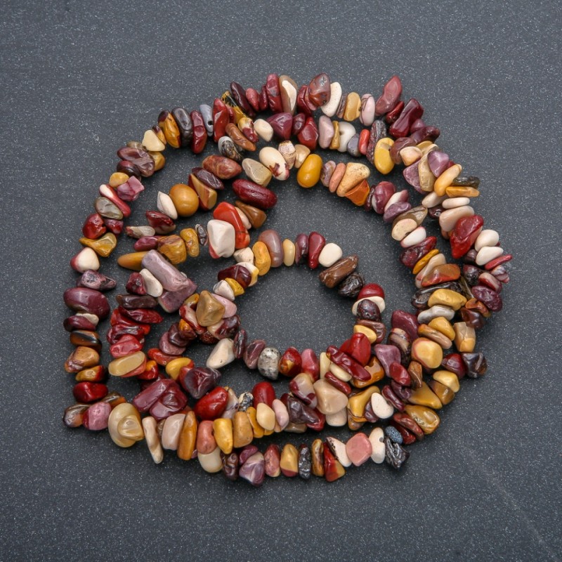 Natural Mookaite Jasper Chip Beads on Strand, diameter 9x6mm, length 84cm +